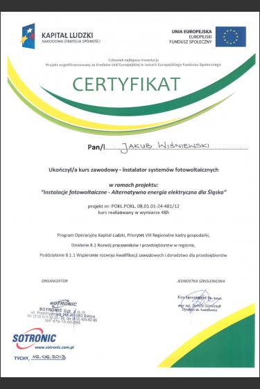 Kurs zawodowy z zakresu montażu instalacji PV