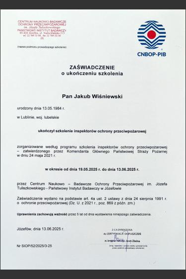 Inspektor ochrony przeciwpożarowej